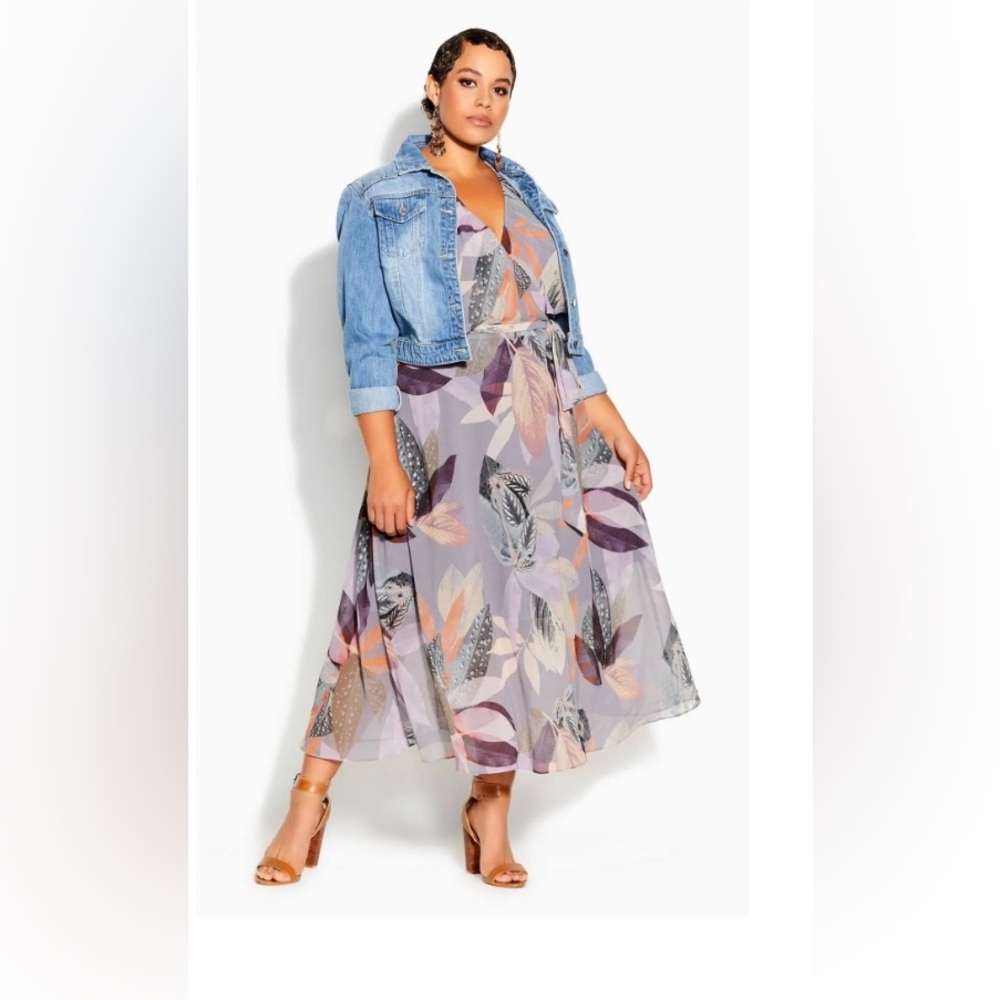 Paradise palm Mauve Maxi City Chic Lg/20